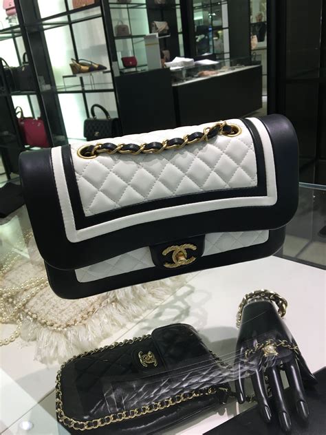 black and white chanel bag|chanel handbags black and white.